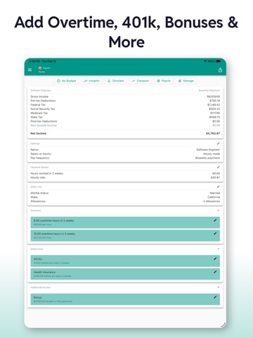 Paycheck Calculator US - Pay44 iPad screenshot