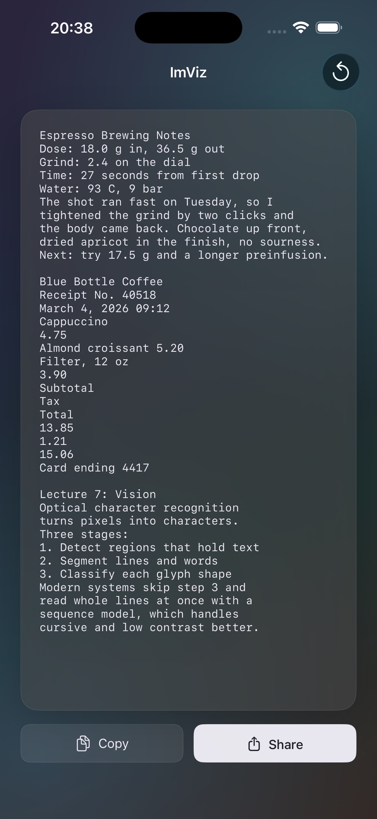 Screenshot 3 of ImViz: Image & PDF to Text OCR