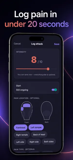 Migraine Diary Tracker: Aura screenshot 1