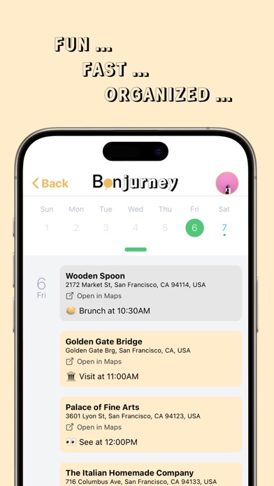 Bonjurney: Trip Planner Screenshot