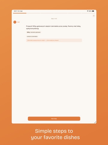 simmer: step by step cooking iPad screenshot