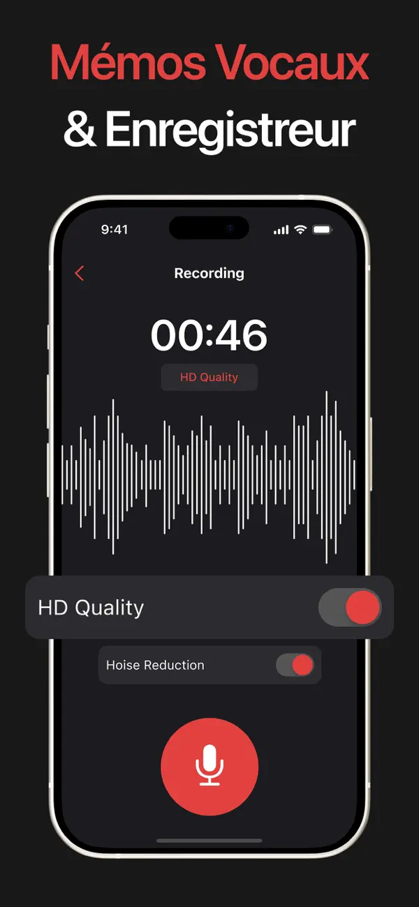 Screenshot #1 pour Enregistreur Vocal et Mémos ++
