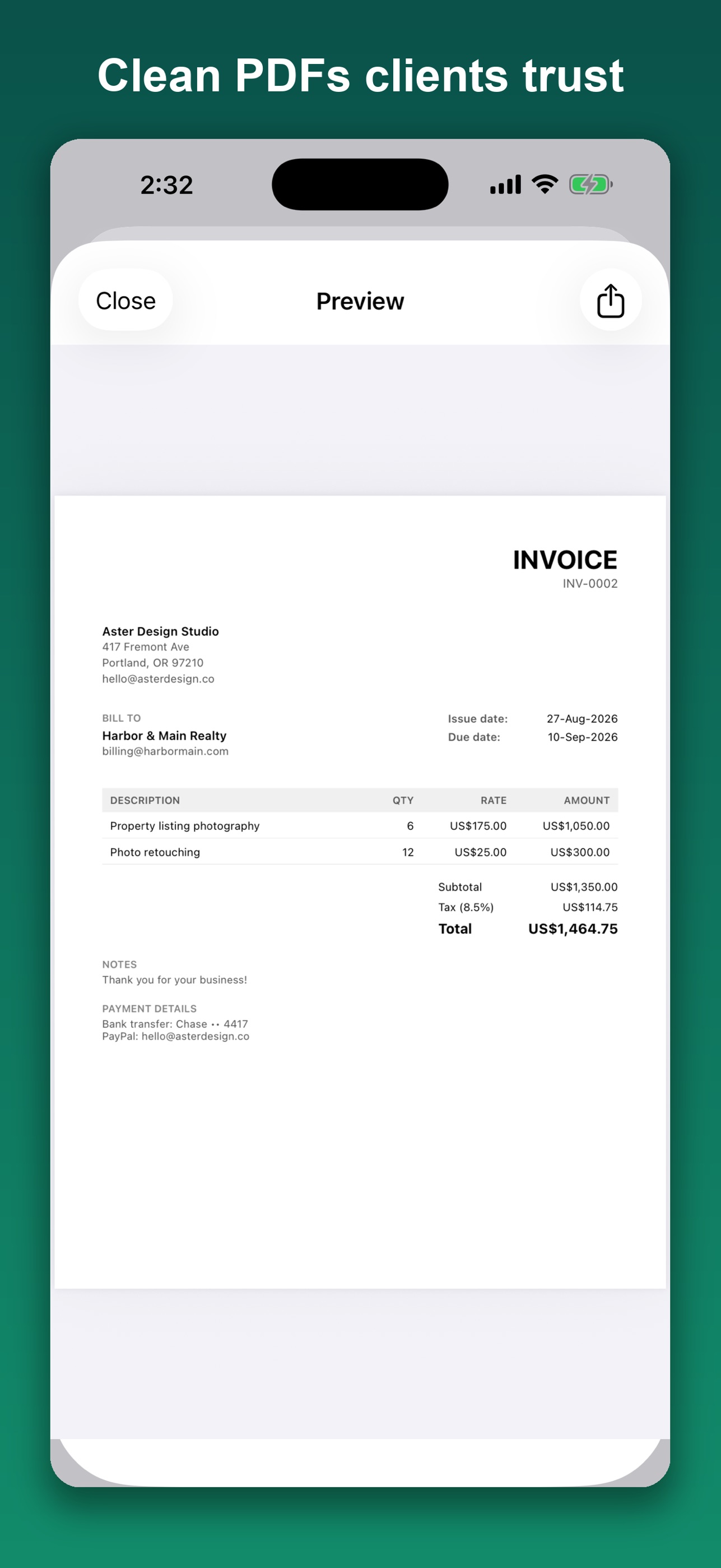 Screenshot 3 of FairInvoice: Invoice Maker App