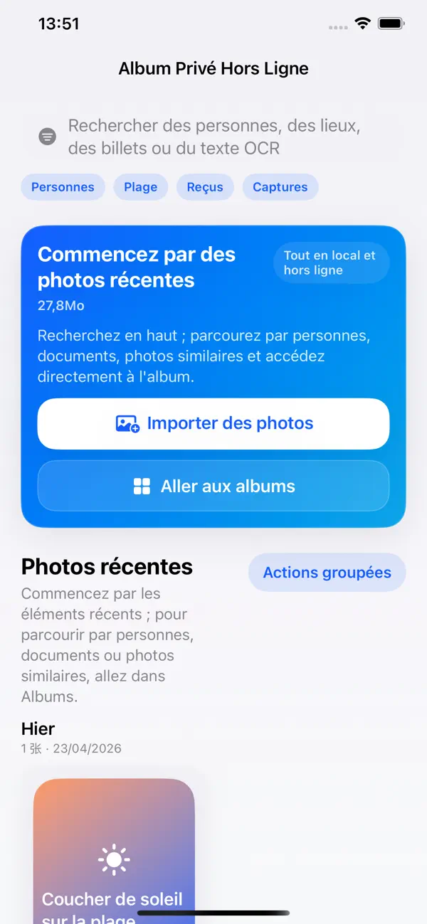 Screenshot #1 pour Album Privé Hors Ligne