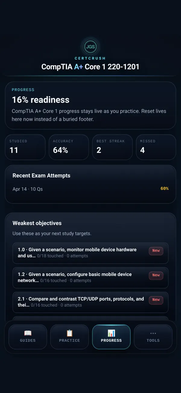 Screenshot #3 pour CertCrush: A+ Core 1 220-1201