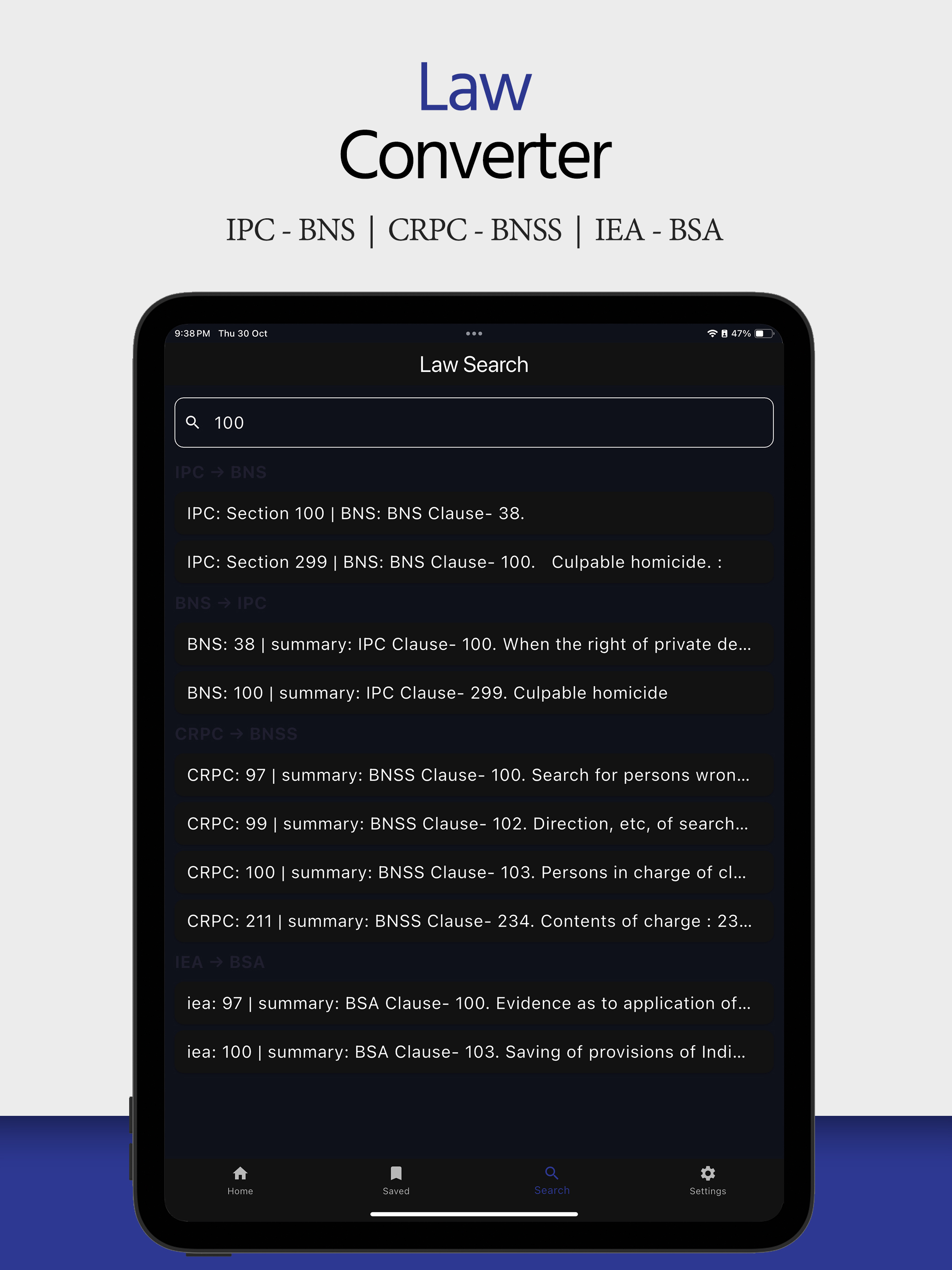 IPC-BNS Law Converter