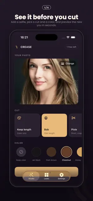 Crease: AI Hairstyle Try-On screenshot 1