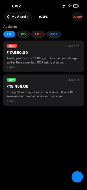 Stock Rationale Tracker screenshot 2