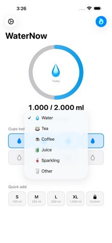 WaterNow iPhone screenshot