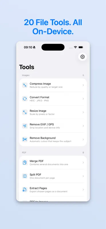FileAction: PDF & Image Tools screenshot 1 of 6
