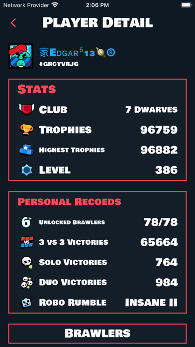 BrawlStars : Player Stats 2024 Screenshot