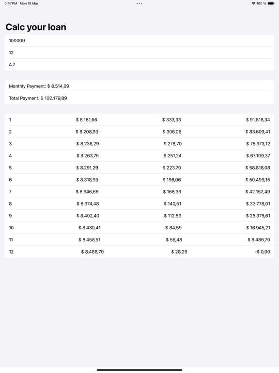 Screenshot #4 pour Calc Your Loan
