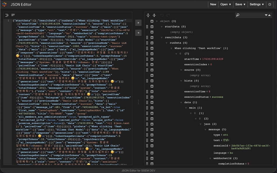 #3. JSON Editor for SSEM DEV (macOS) Av: DongSeop Kim