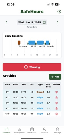 SafeHours app screenshot