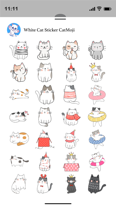 White Cat Stickers-CatMoji Screenshot