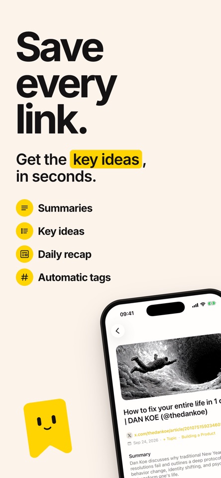 Sted: Save & Summarize Links screenshot 1