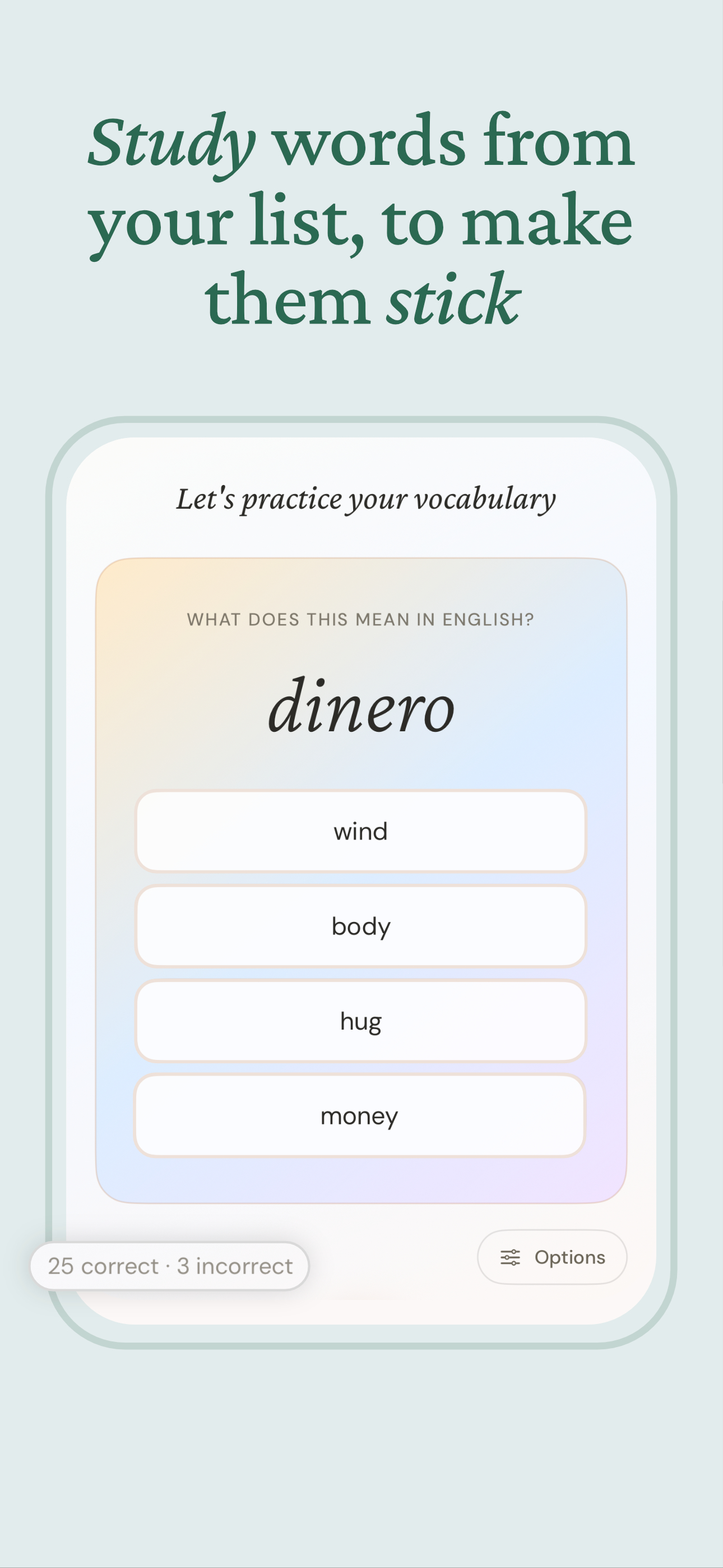 VocabTally: Learn Spanish screenshot 3