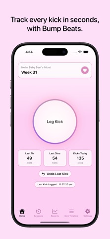 Bump Beats: Baby Kick Tracker iPhone screenshot
