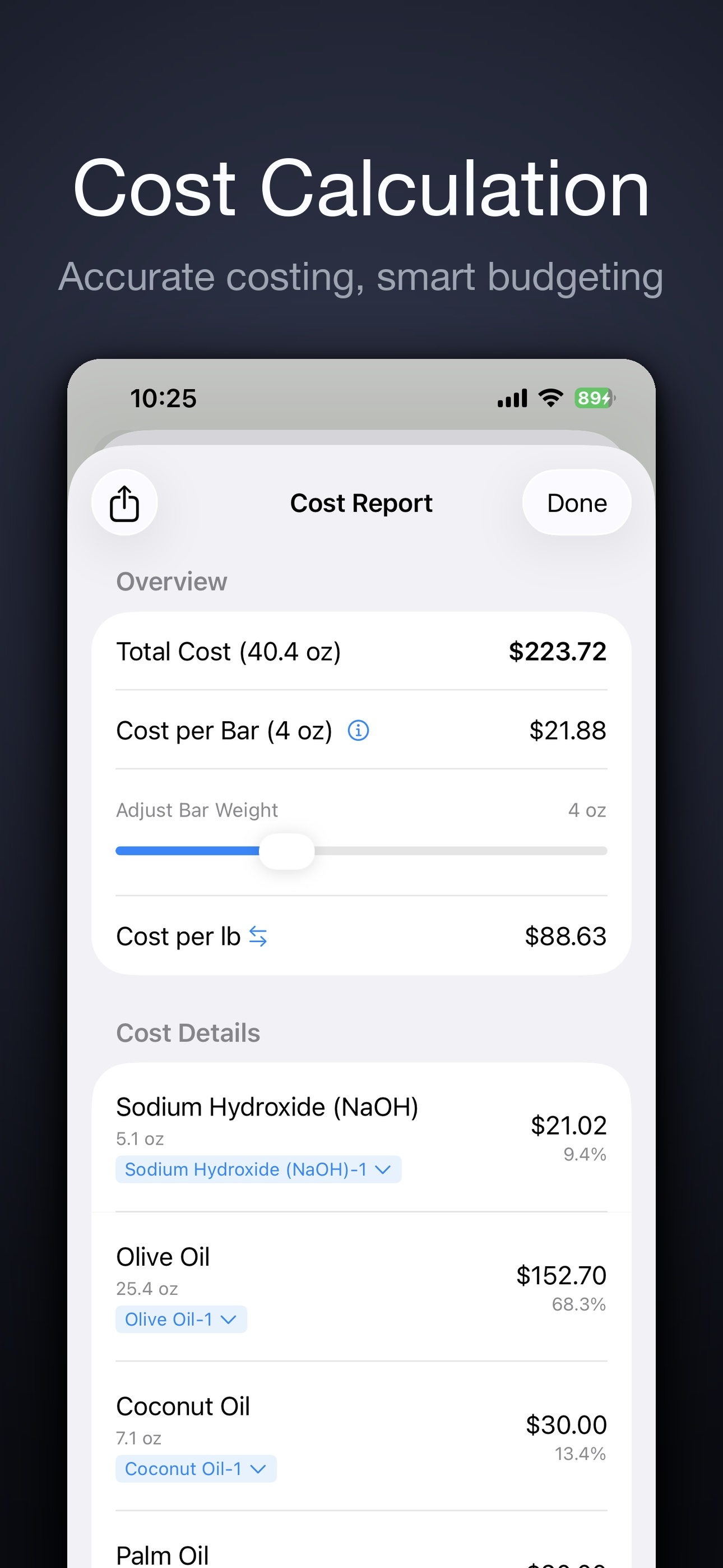 Soap Calculator - Lye & INS