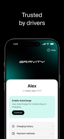 Gravity EV Charging iPhone screenshot