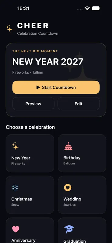 Cheer: Celebration Countdown screenshot 2 of 5