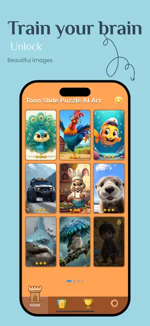 Toon Slide Puzzle AI Art screenshot 1