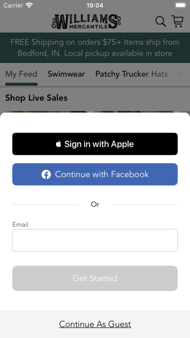 Williams Mercantile iPhone screenshot 1 - Shopping app