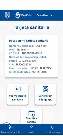 Captura de pantalla de EspaiSalut en iPhone 1