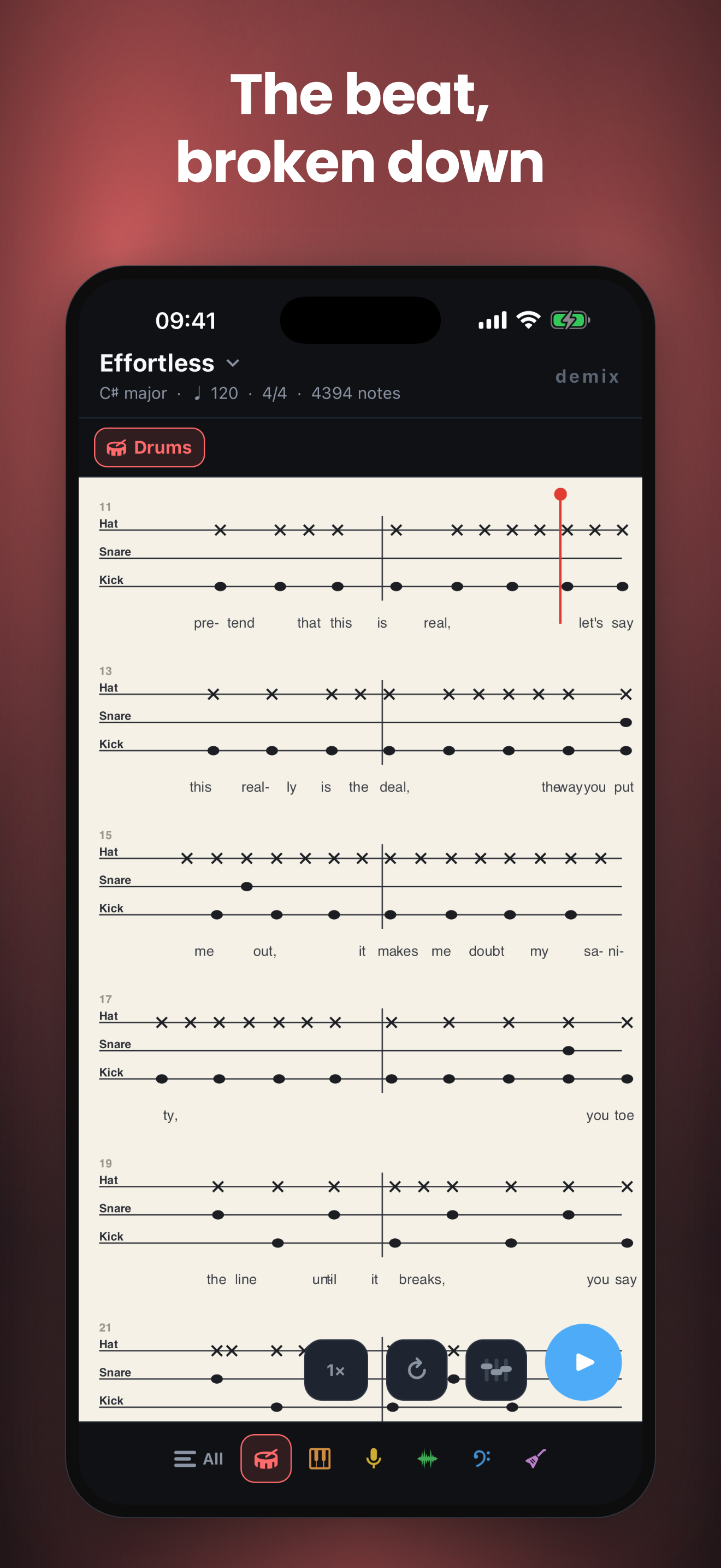 Demix: Deconstruct your songs.