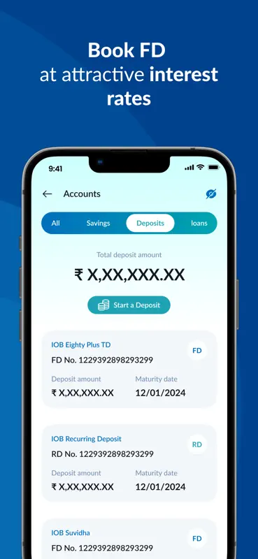 IOB Connect-Mobile Banking App screenshot 3 of 4