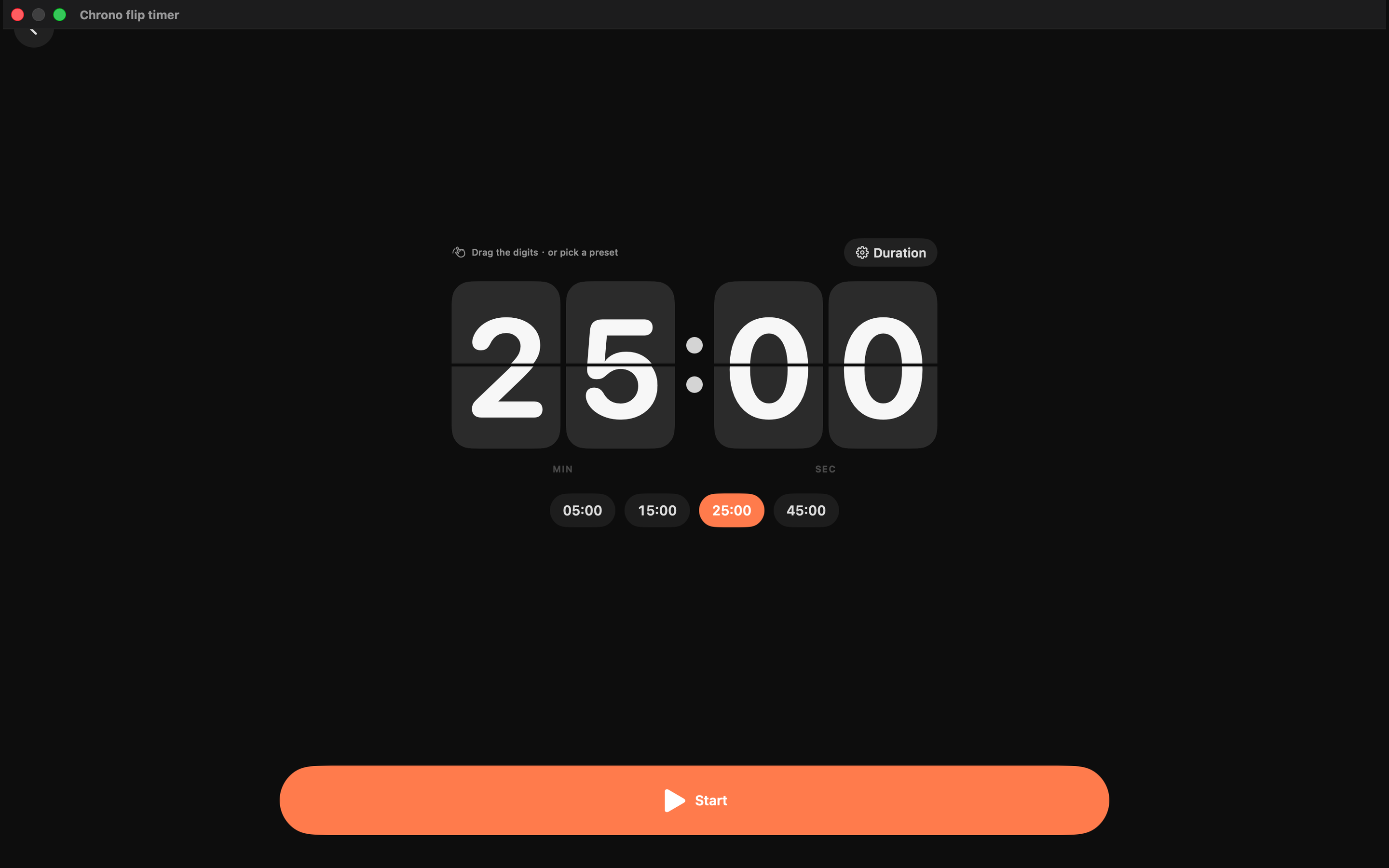 Chrono flip timer