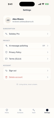 Solokey iPhone screenshot