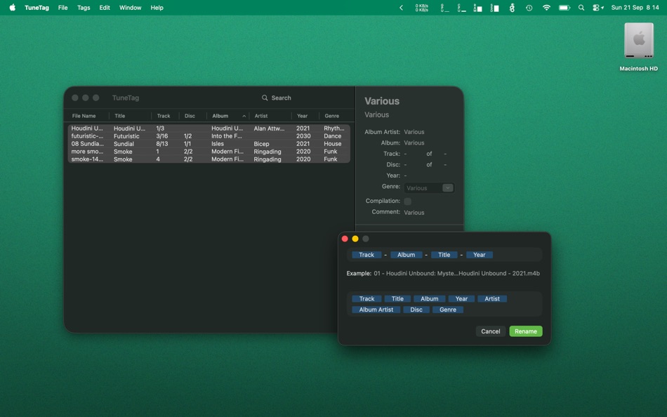 #3. TuneTag (macOS) Podle: SweetP Productions, Inc.