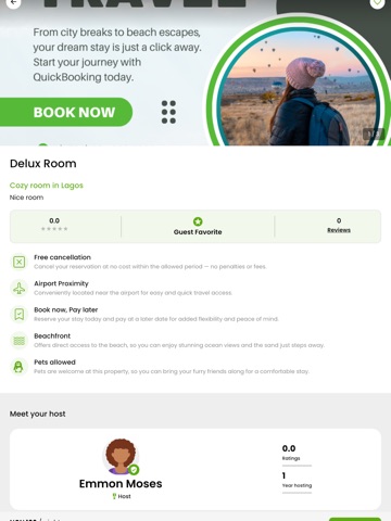 QuickBookings iPad screenshot