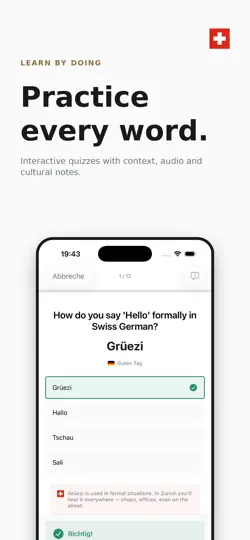 Captura de pantalla de Grüezi - Learn Swiss German en iPhone 4