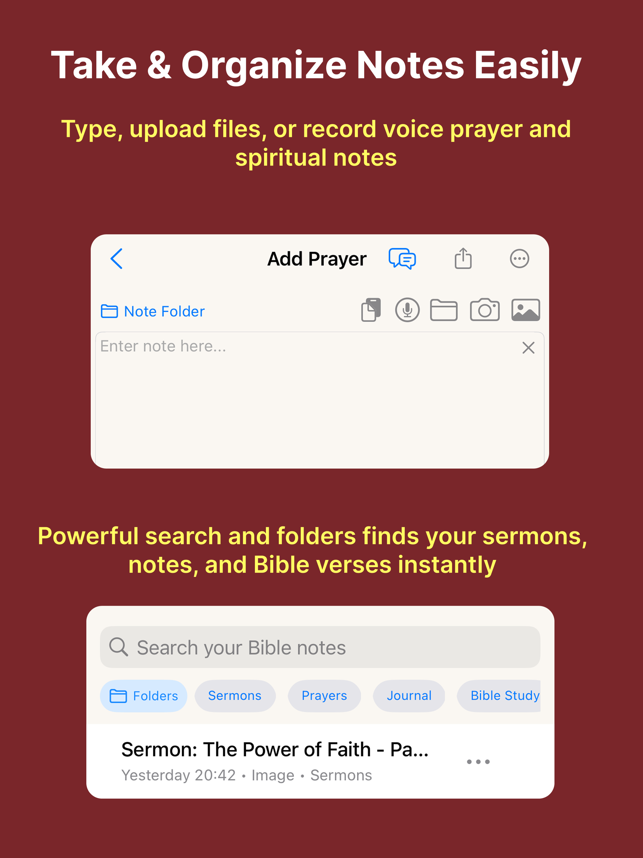 Bible Note Taker, Record, Chat