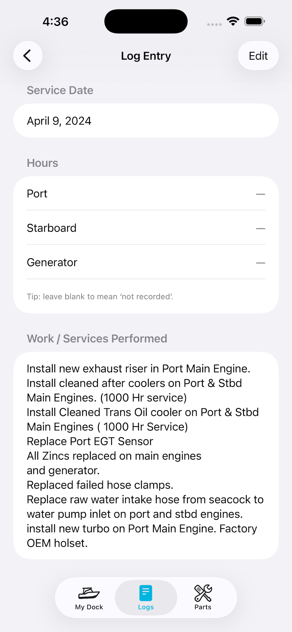 Marine Engine Logbook screenshot 4