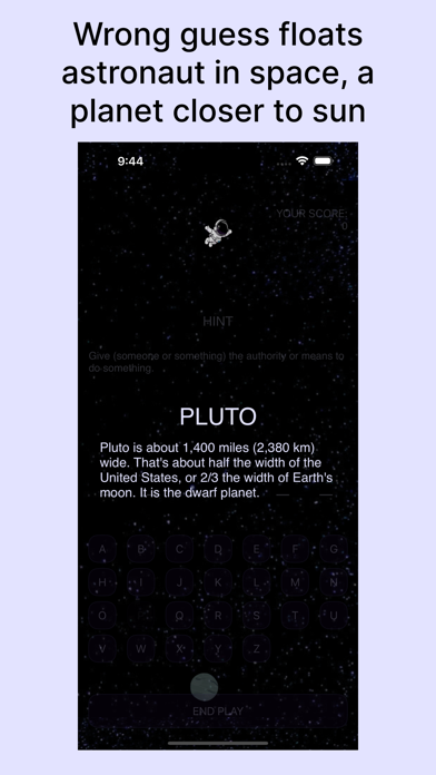 Astronaut In Space - Word Game Screenshot