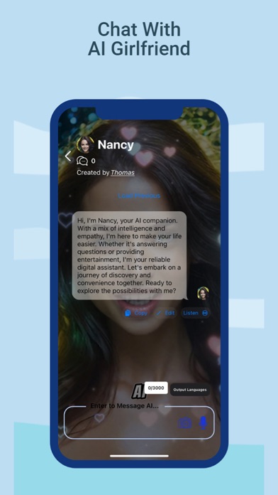 AI Buddy Chat, Counsel, Create Screenshot