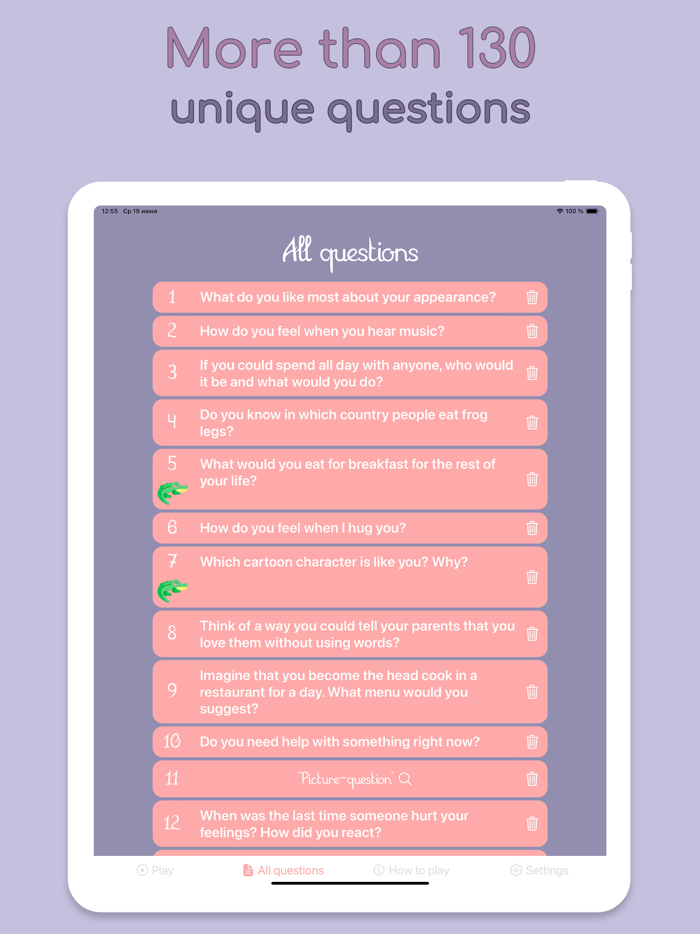 Ask Your Child Questions Game