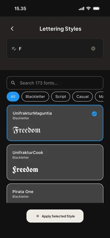 InkProof: Tattoo Lettering screenshot 4 of 7