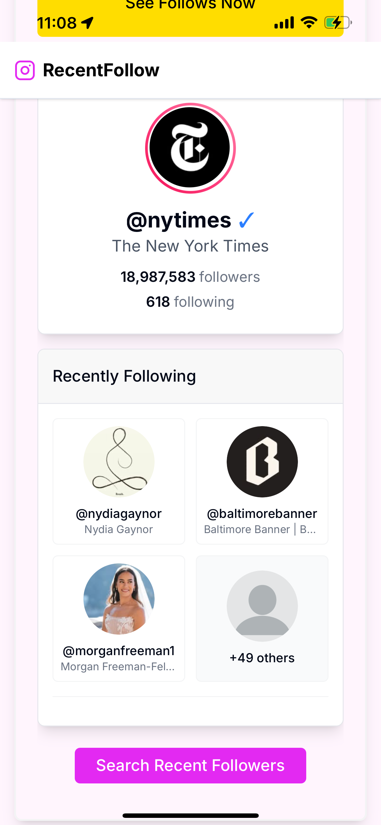 Recent Follow