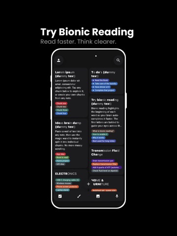 Notes,Tasks:Chunks AI iPad screenshot