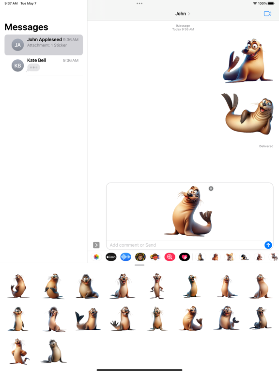 Screenshot #6 pour Silly Sea Lion Stickers