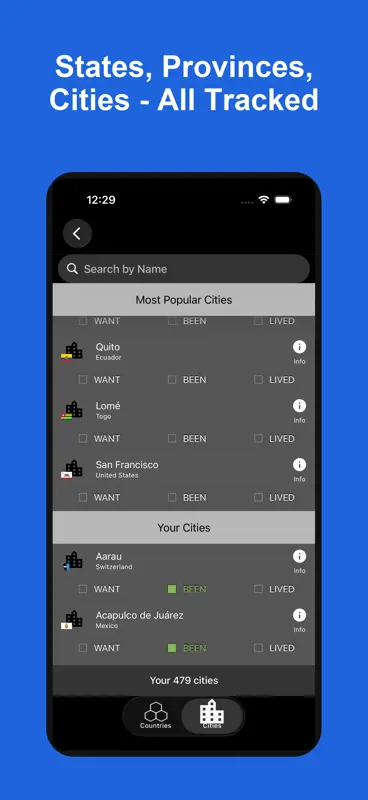 Countries Been: Visited Places screenshot 5 of 8