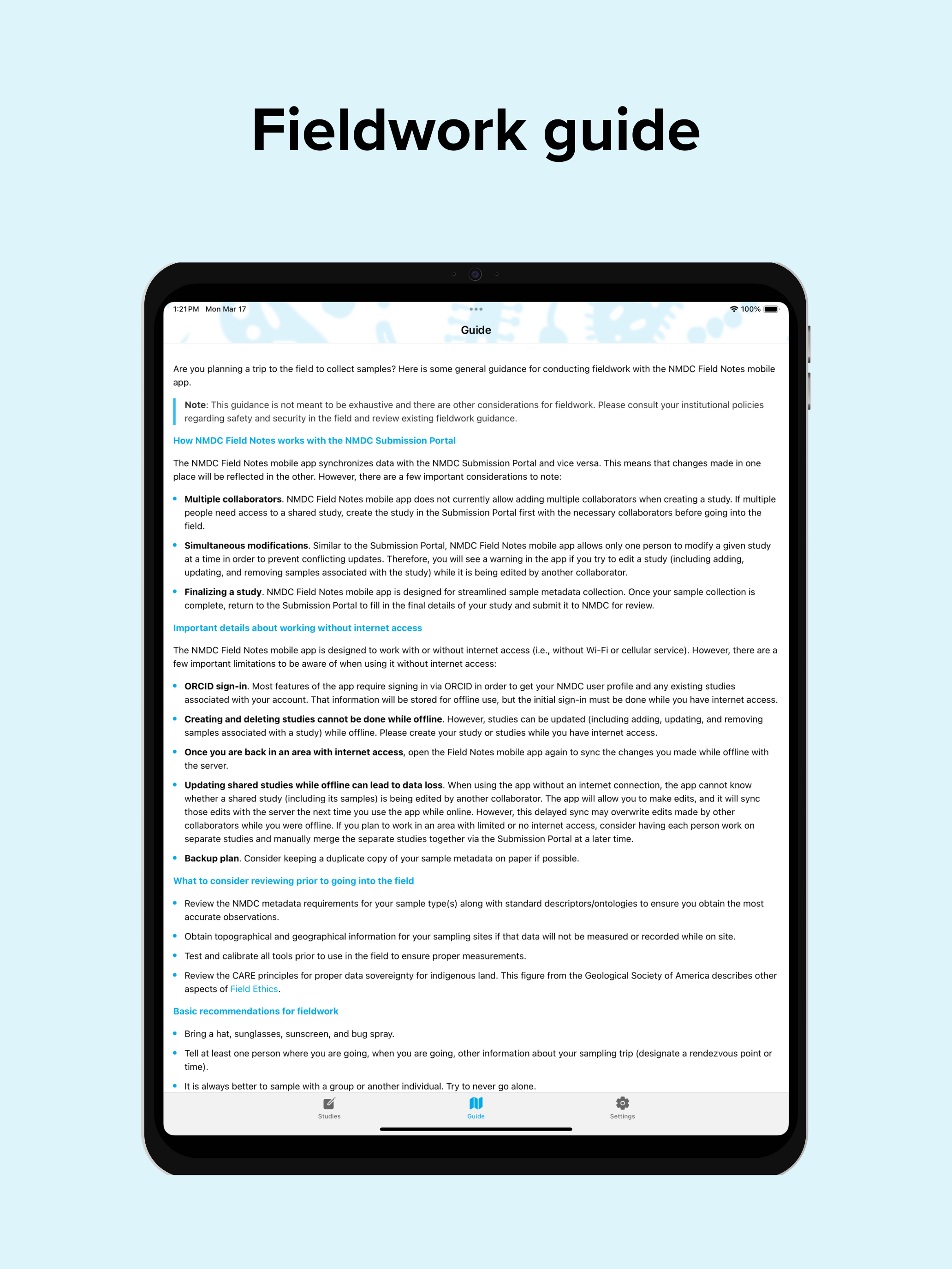 NMDC Field Notes