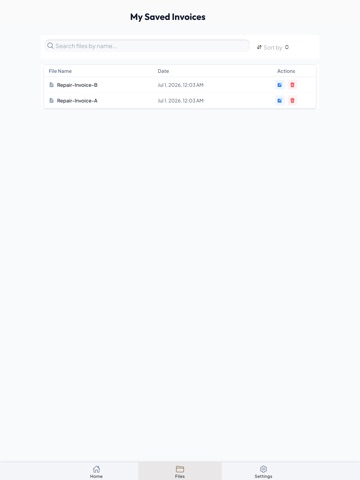Auto Repair Invoice iPad screenshot