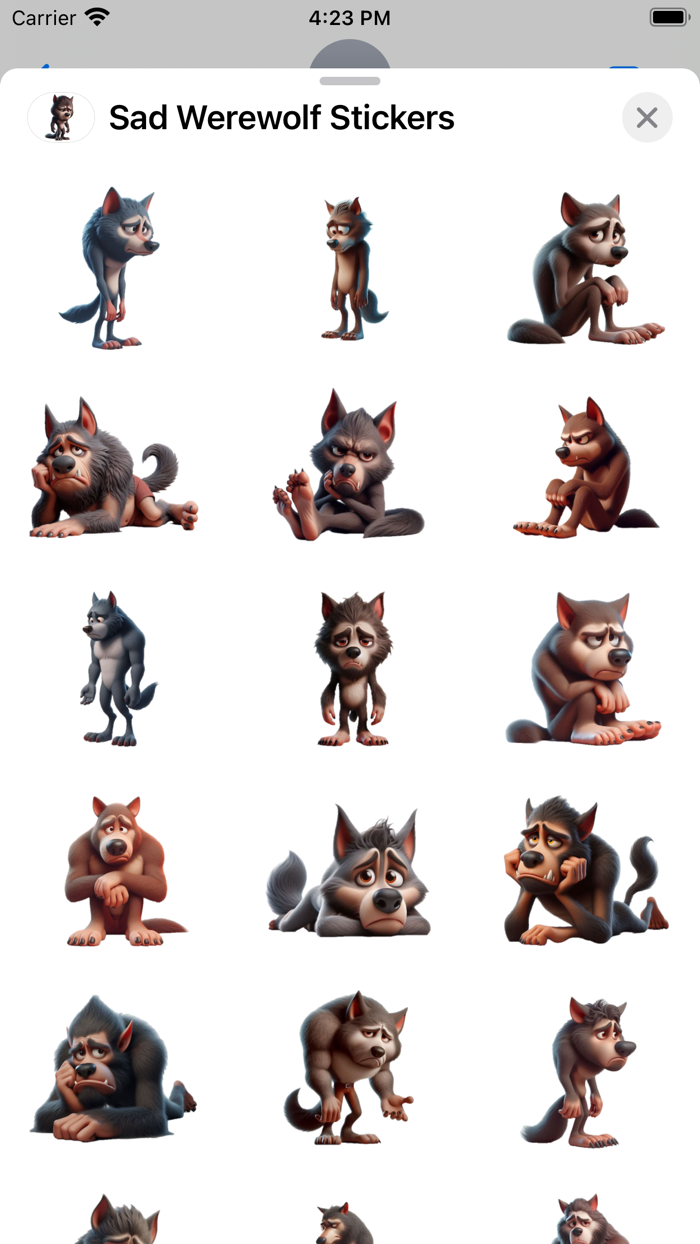 Sad Werewolf Stickers