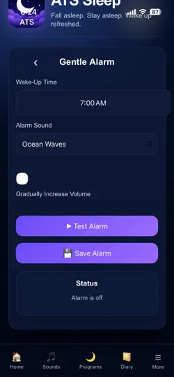 Captura de pantalla de ATS Sleep en iPhone 6