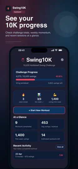 Screenshot von Swing10K: Kettlebell Challenge auf dem iPhone 4